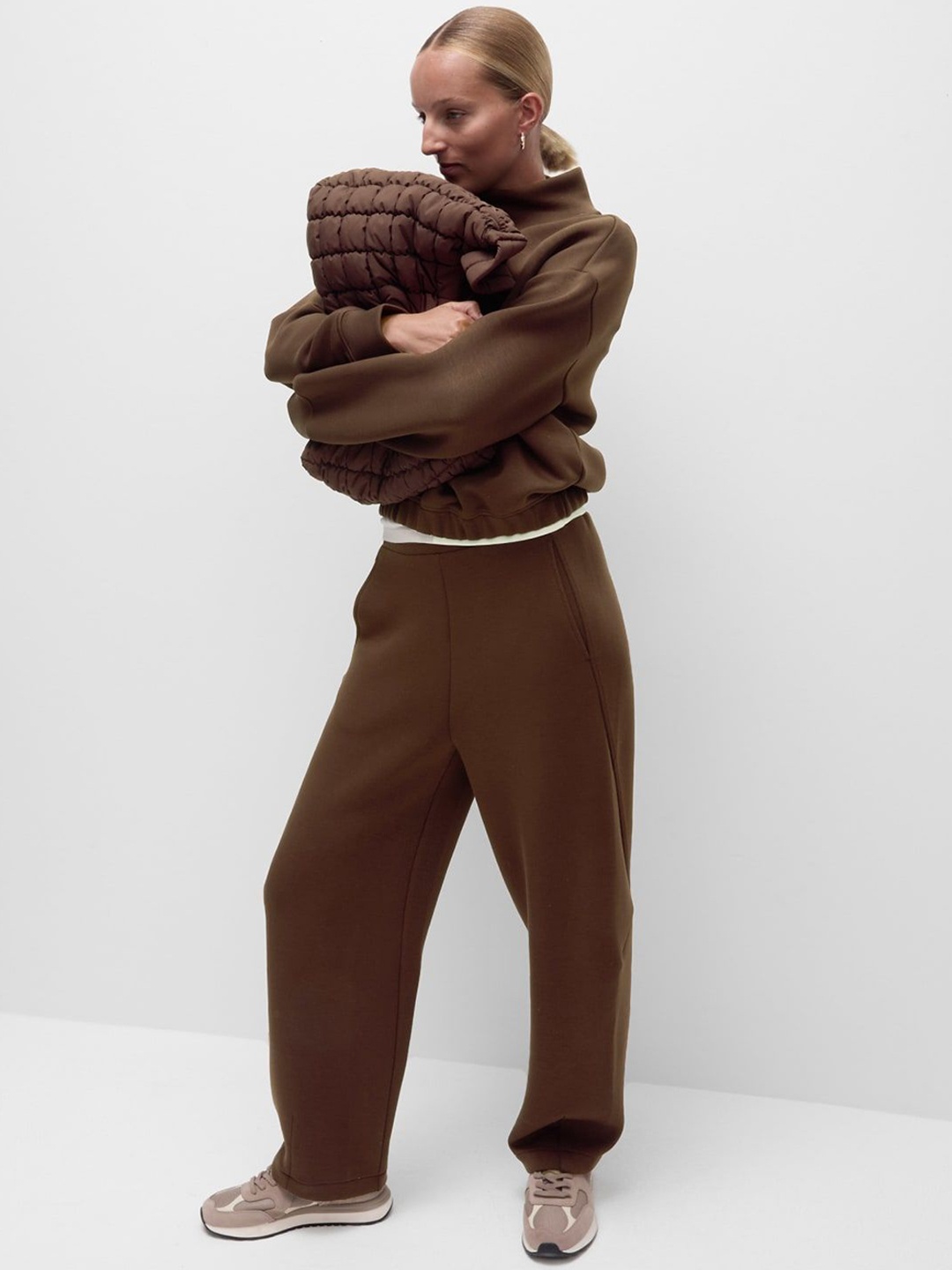 

Marks & Spencer Women Mid-Rise Track Pants, Brown