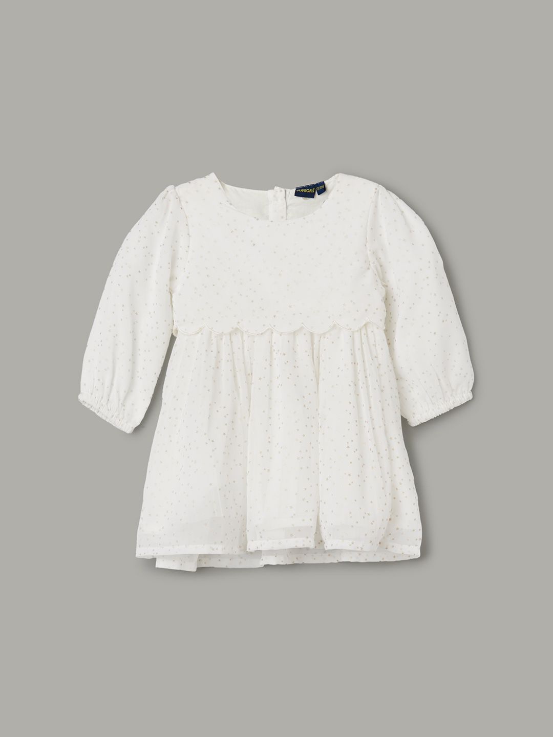 

Juniors by Lifestyle Print Puff Sleeve A-Line Dress, White