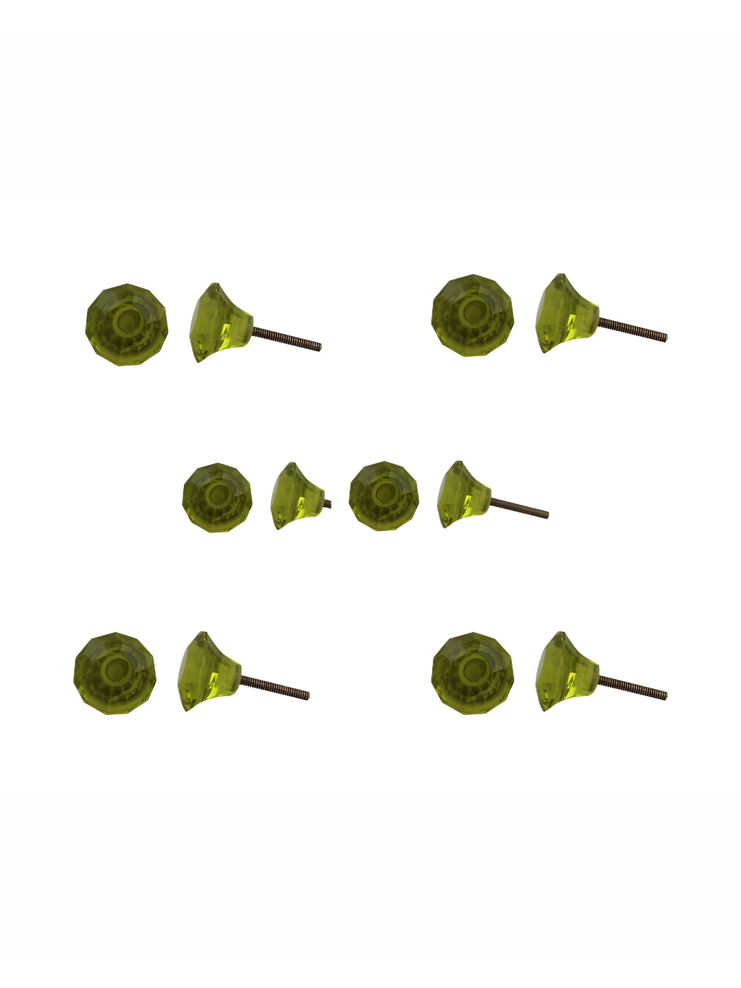 

Indianshelf 6-Pcs Olive Green Textured Diamond Knobs