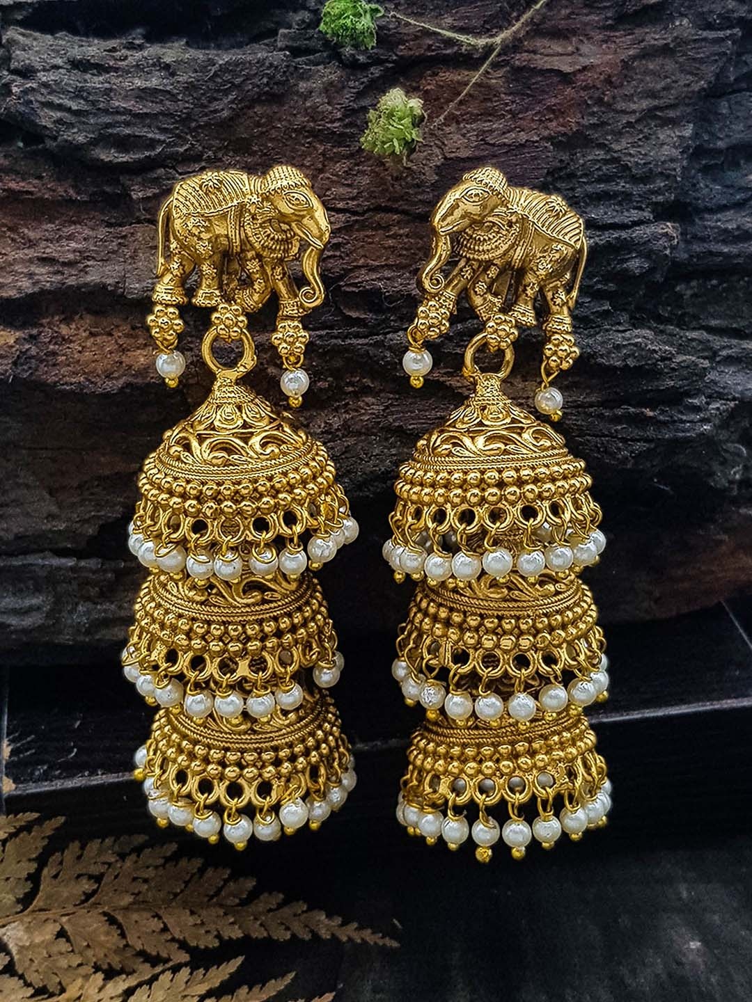 

GRIIHAM Contemporary Jhumkas Earrings, Multi