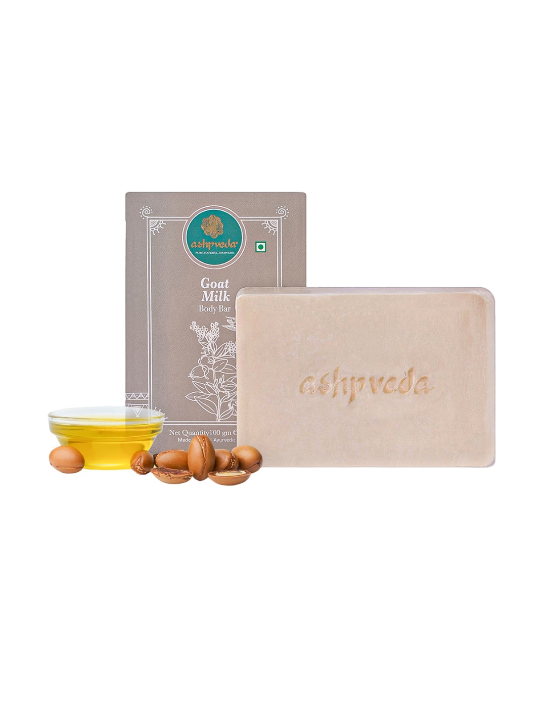 

ASHPVEDA Goat Milk Soap With Jojoba Oil For Deep Hydration - 100 g, Cream