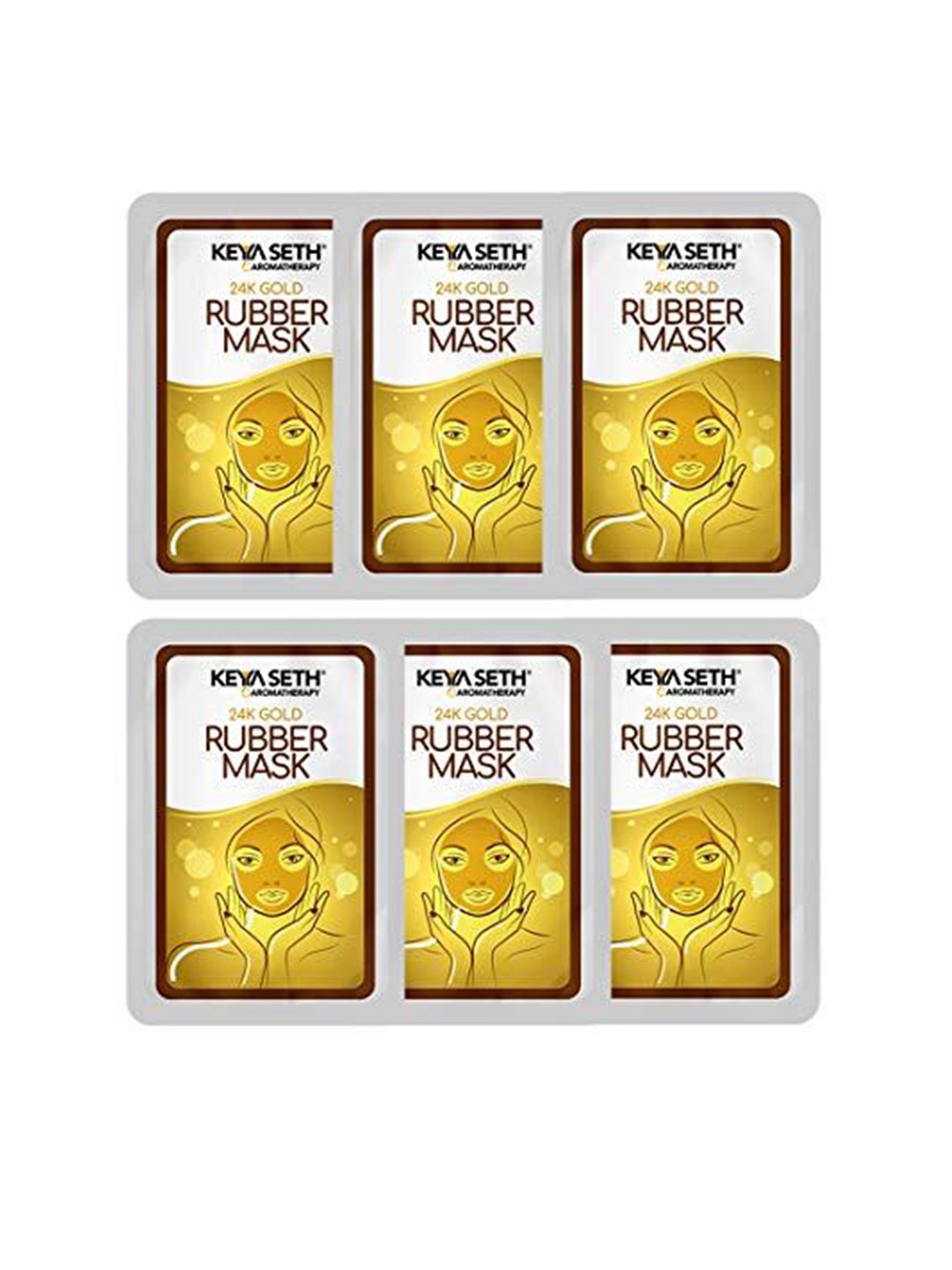 

KEYA SETH Set Of 6 24k Gold Rubber Facial Mask For Brightening & Whitening - 180 g