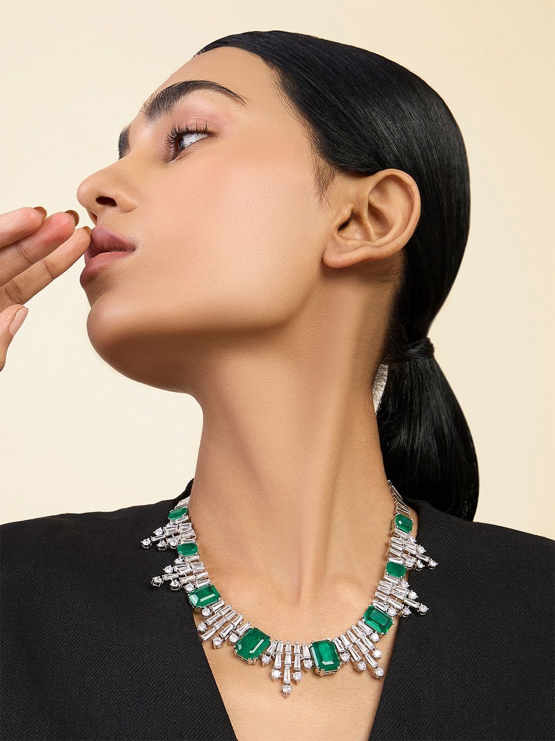 

Isharya Brass Rhodium-Plated Necklace, Silver
