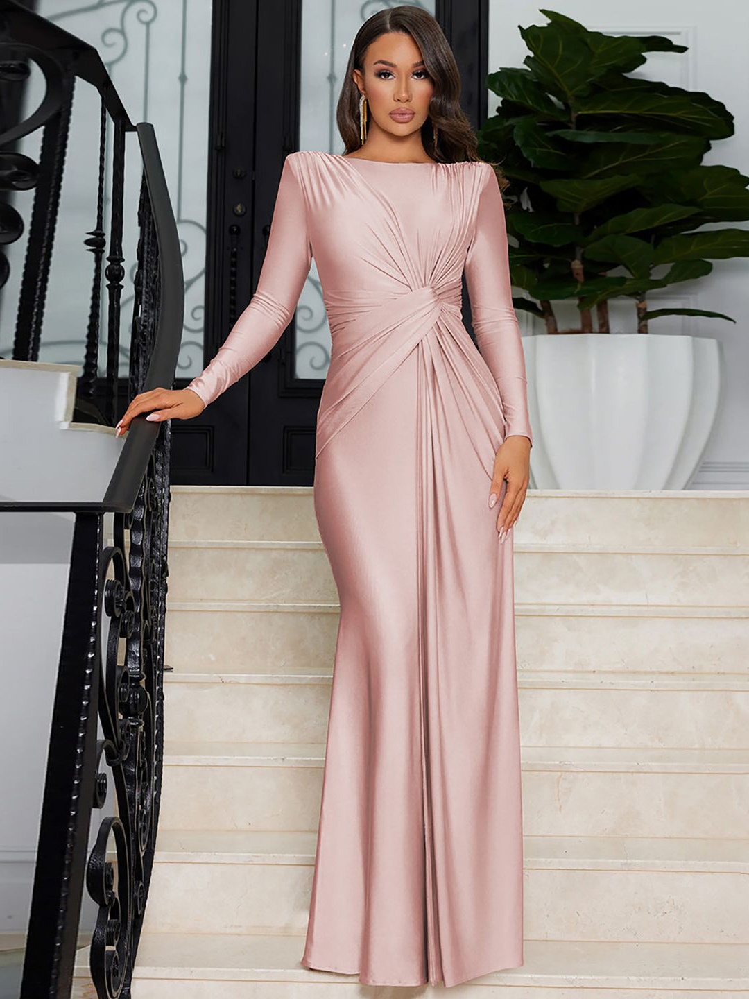 

StyleCast x Revolte Ruffled Fit & Flare Maxi Dress, Pink