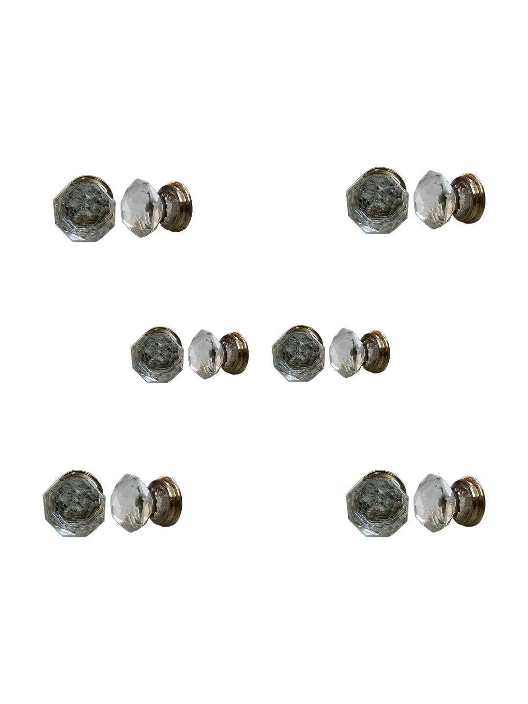 

Indianshelf 6Pcs Transparent Textured Glass Knobs