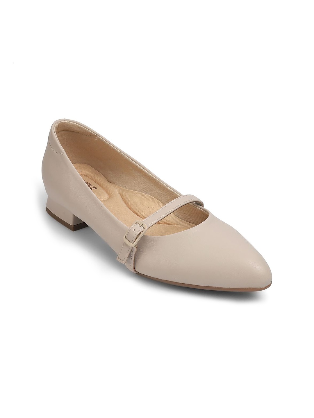 

PEPPER Embellished Work Block Mary Janes with Buckles, Cream