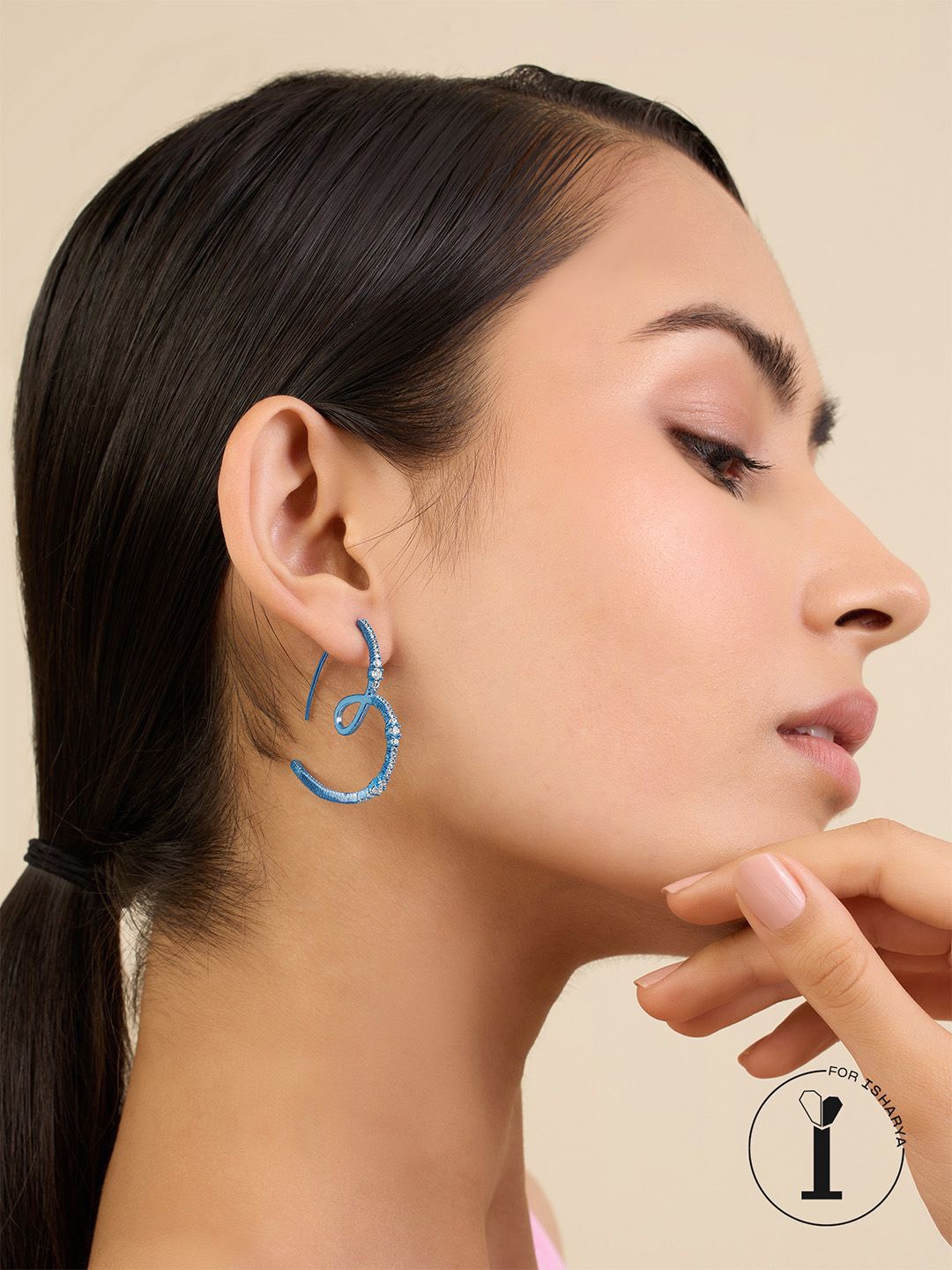 

Isharya Contemporary Hoop Earrings, Blue