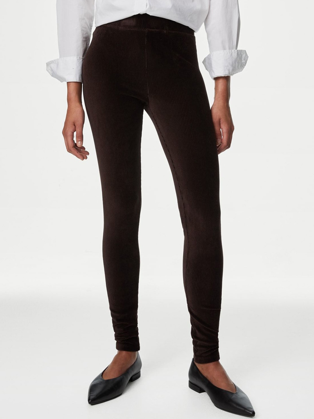 

Marks & Spencer High- Rise Skinny Fit Trousers, Brown