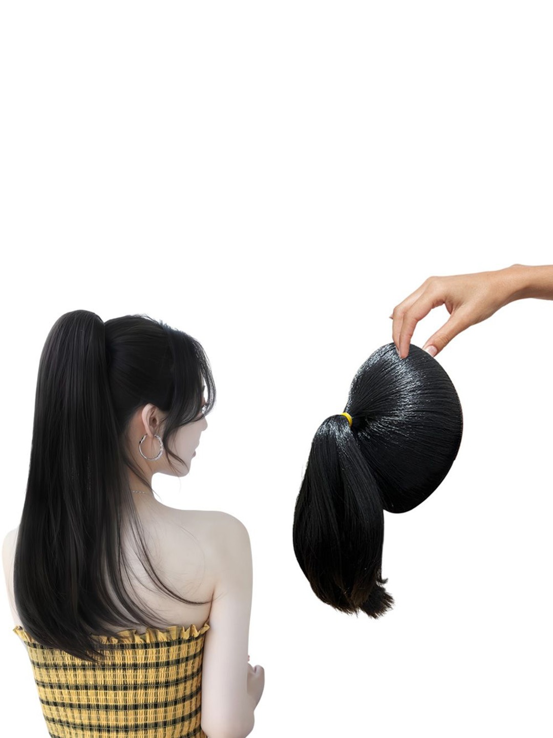 

D-Divine Ball Head Wig Ponytail Hair Extension - 35 cm - Black
