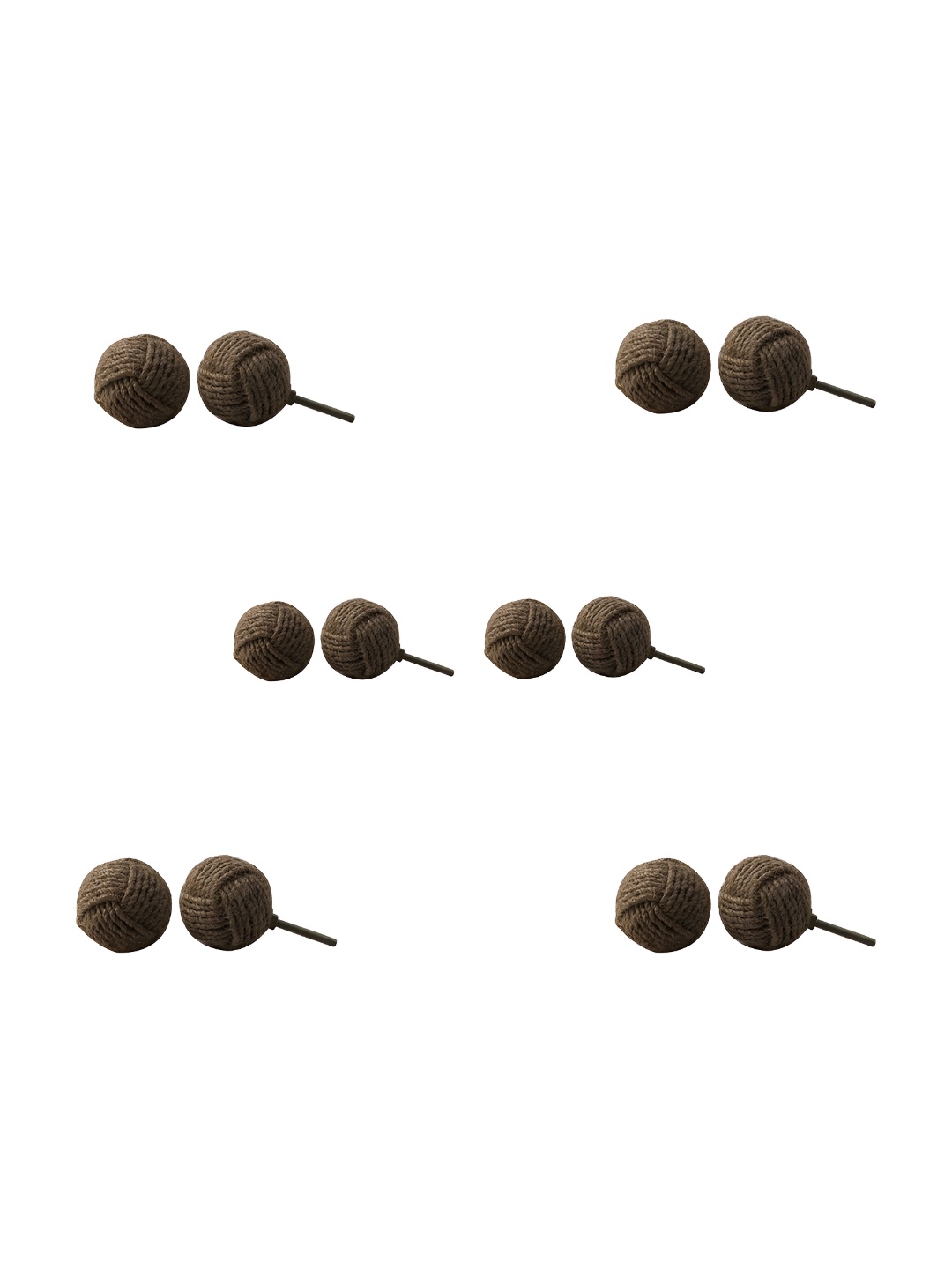 

Indianshelf 6-Pcs Brown Textured Jute Knobs