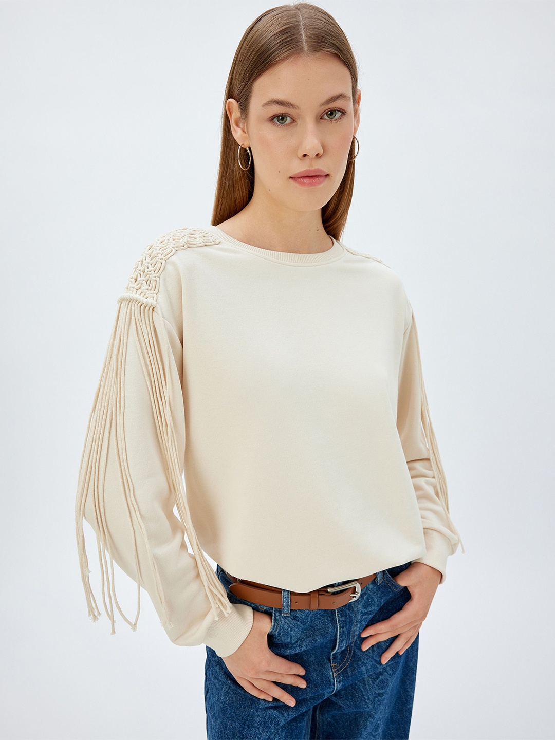 

Koton Women Sweatshirt, Beige