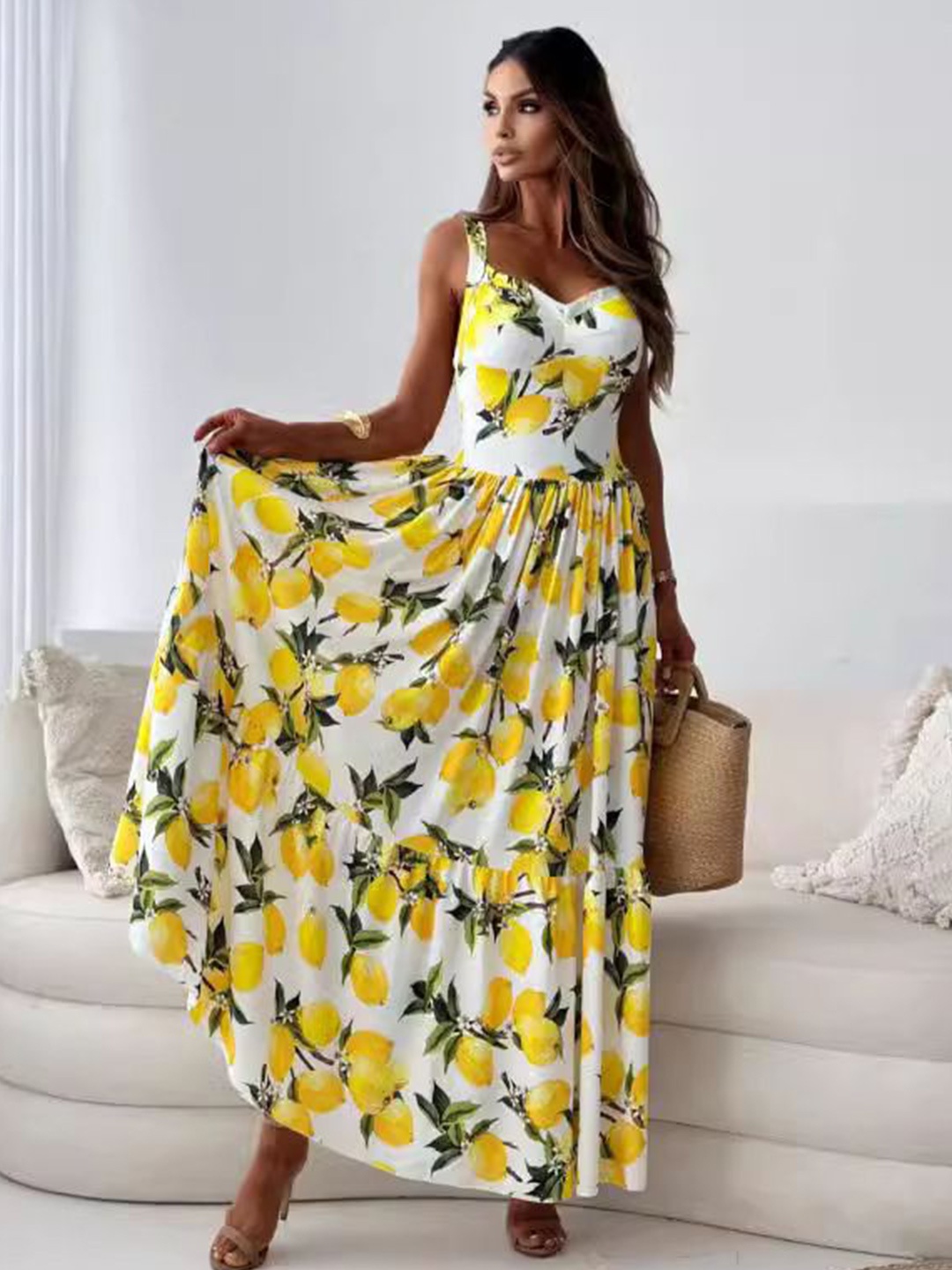 

StyleCast Floral Sheath Maxi Dress, Yellow