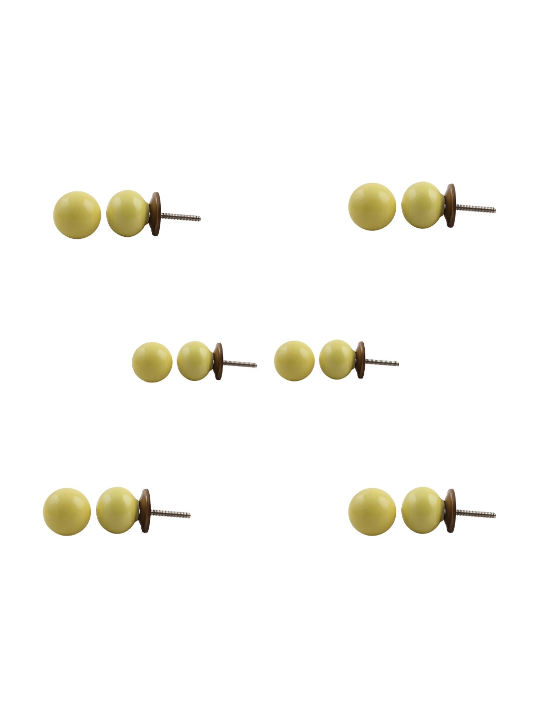 

Indianshelf 6-Pcs Green Glossy Ceramic Knobs, Yellow