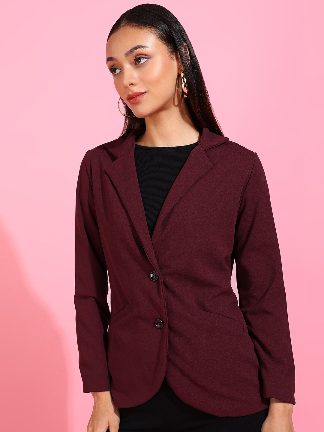 

Golden Kite Single-Breasted Blazer, Maroon