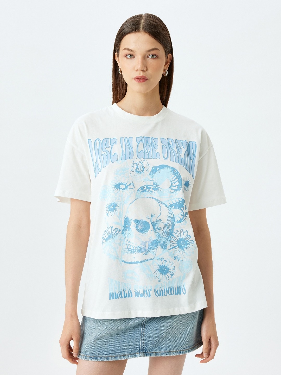 

Koton Women Typography Printed T-shirt, Beige