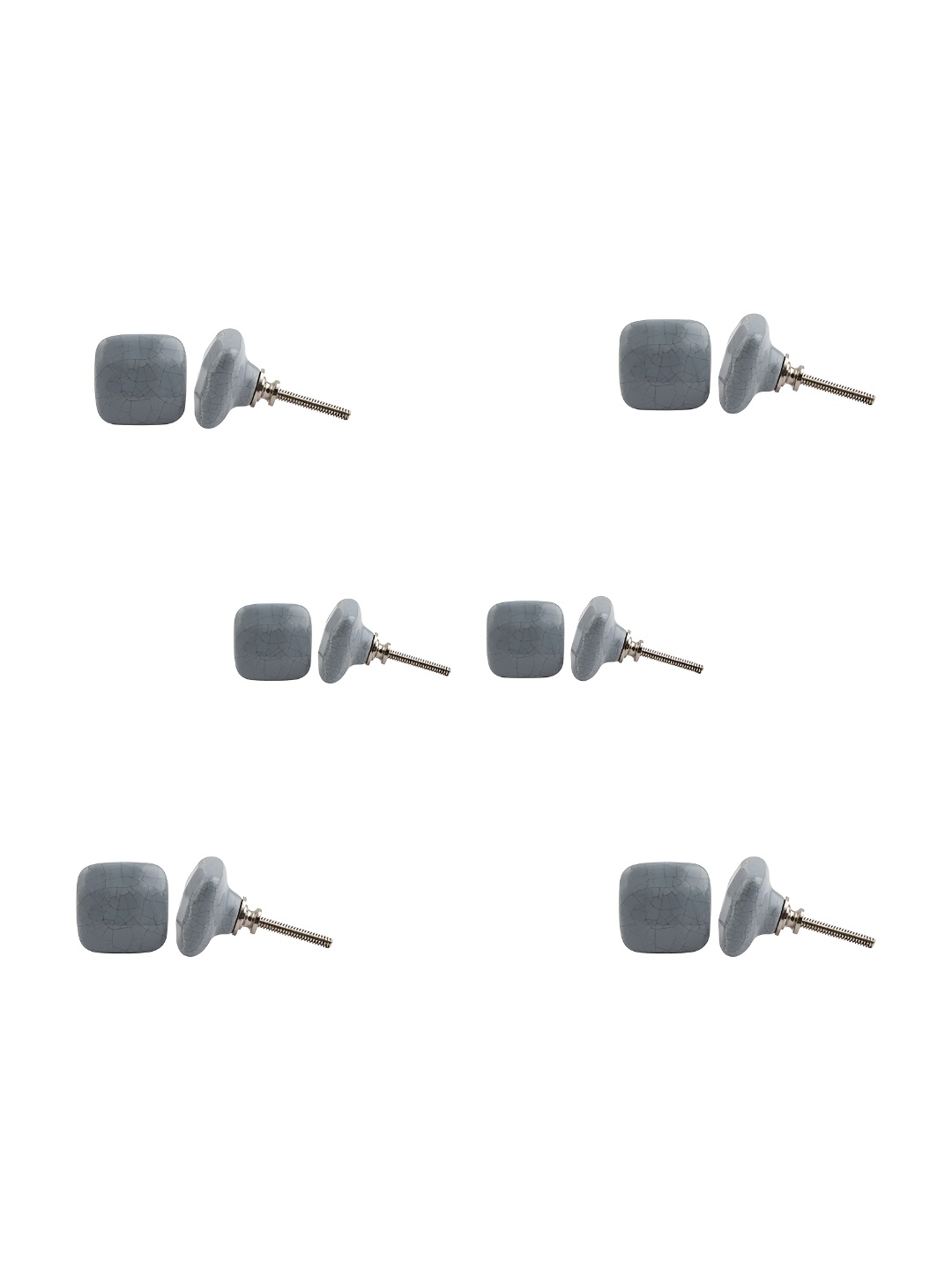 

Indianshelf 6Pcs Grey Textured Ceramic Knobs