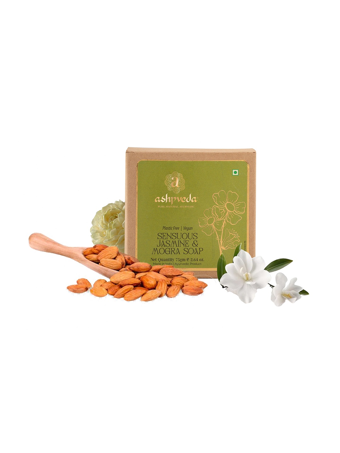 

ASHPVEDA Sensuous Jasmine & Mogra Soap - 75 g, Off white