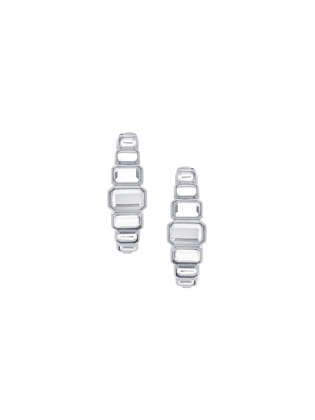 

Isharya Contemporary Hoop Earrings, Silver