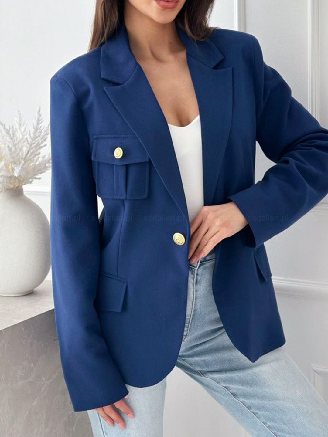 

StyleCast Women Open Front Jacket, Navy blue