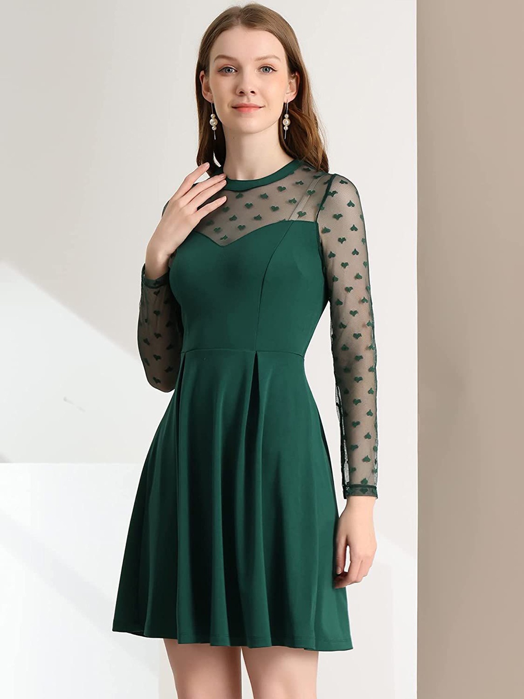 

Samsara Couture Ruffled Fit & Flare Midi Dress, Green