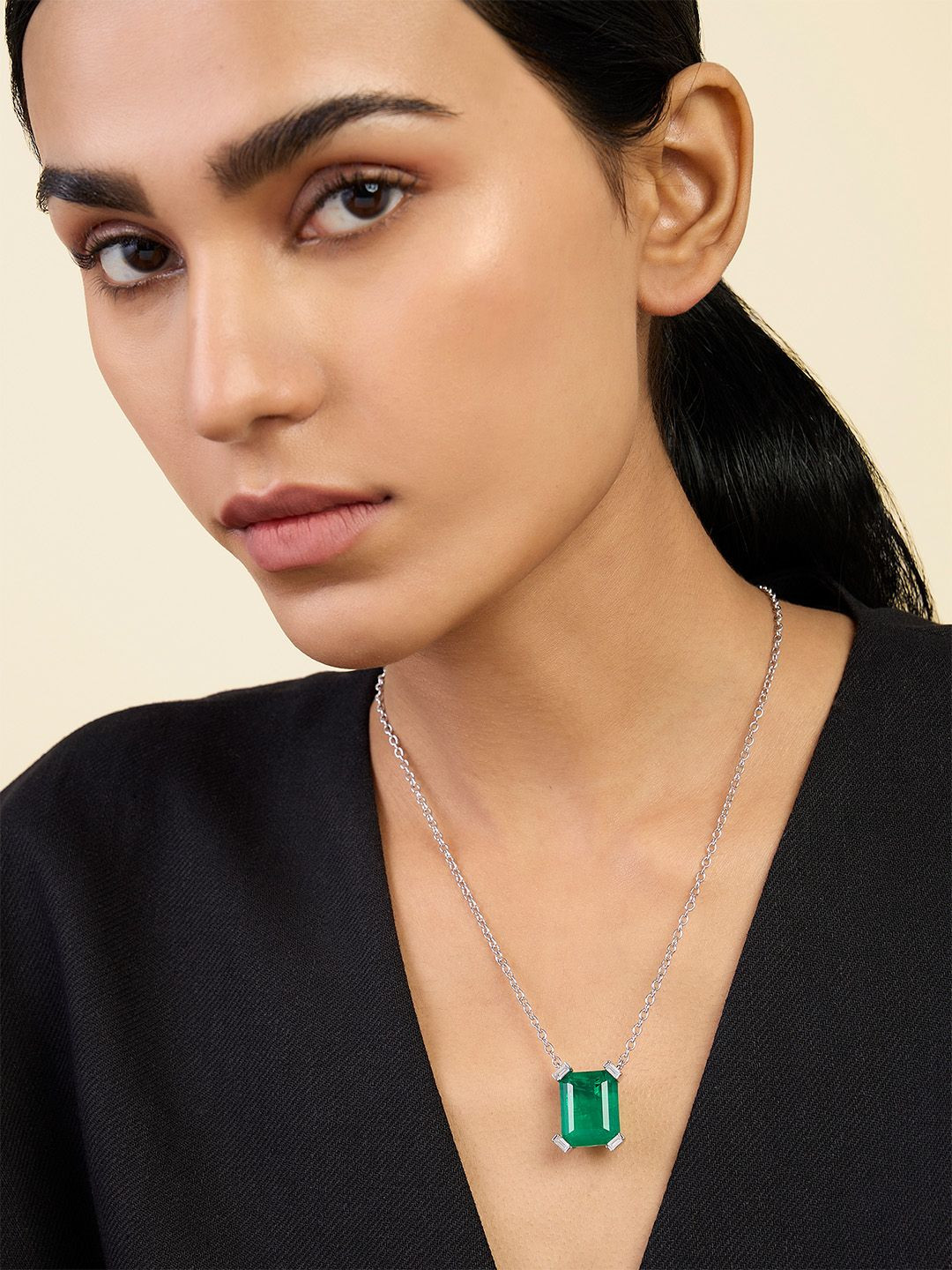 

Isharya Brass Rhodium-Plated Necklace, Silver