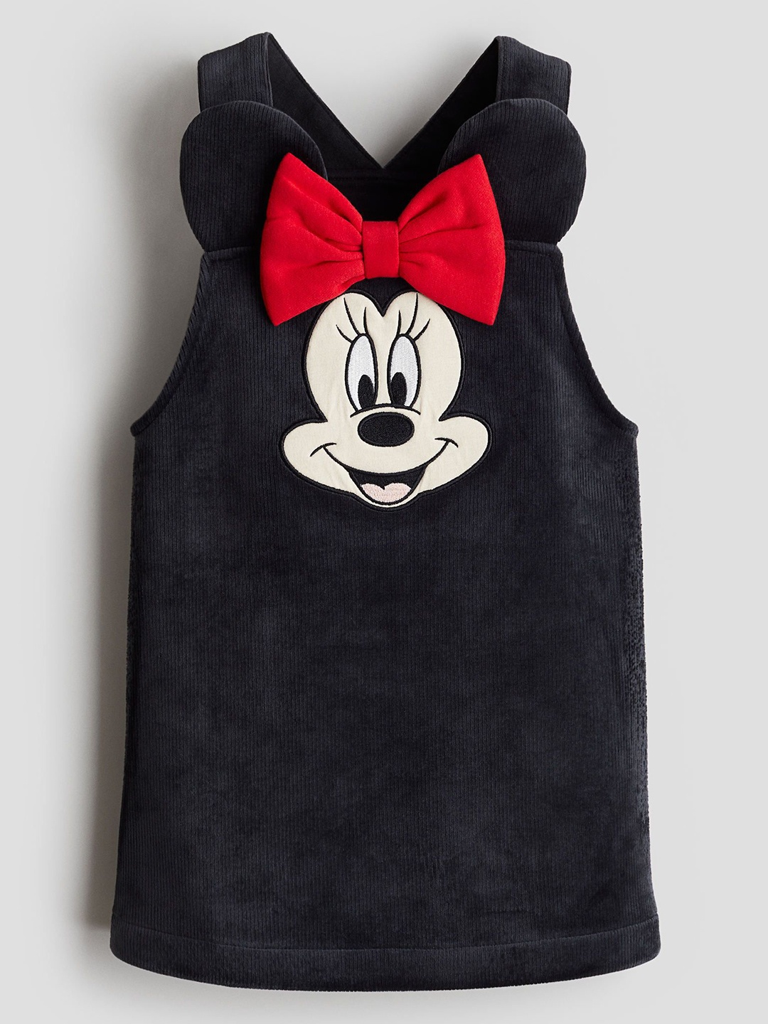

H&M Girls Velour Pinafore Dress, Black