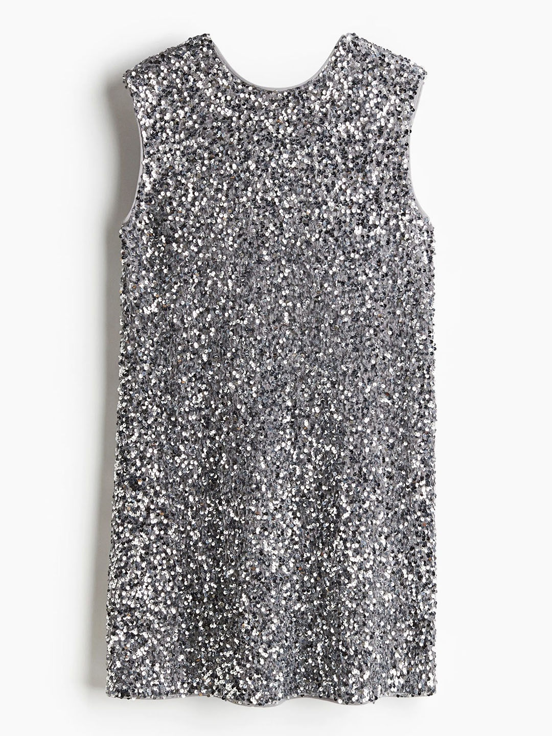 

H&M Sequin Embellished Tie-Back Dress, Silver