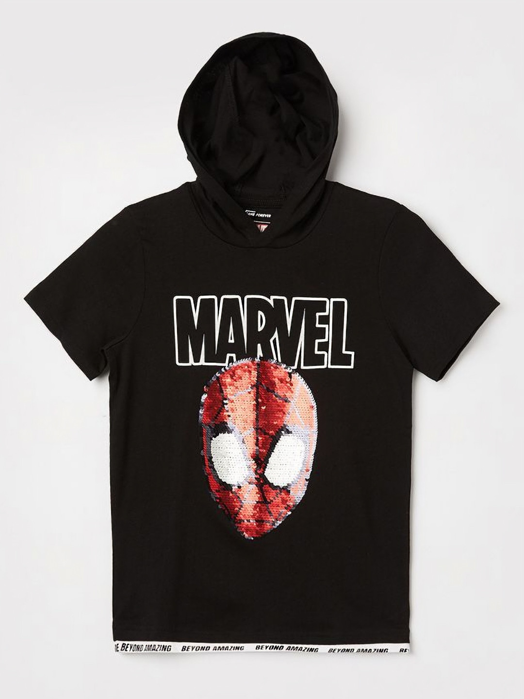 

Fame Forever by Lifestyle Boys Varsity Printed Hooded Applique T-shirt, Black