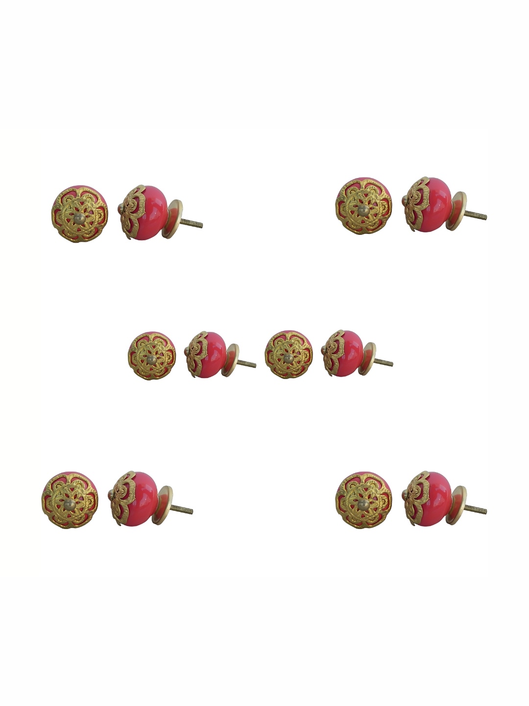 

Indianshelf 6-Pcs Pink Glossy Ceramic Knobs