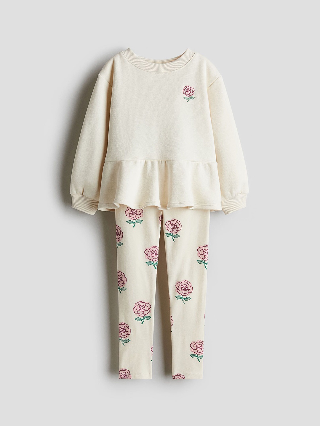 

H&M 2-Piece Top And Leggings Set, White
