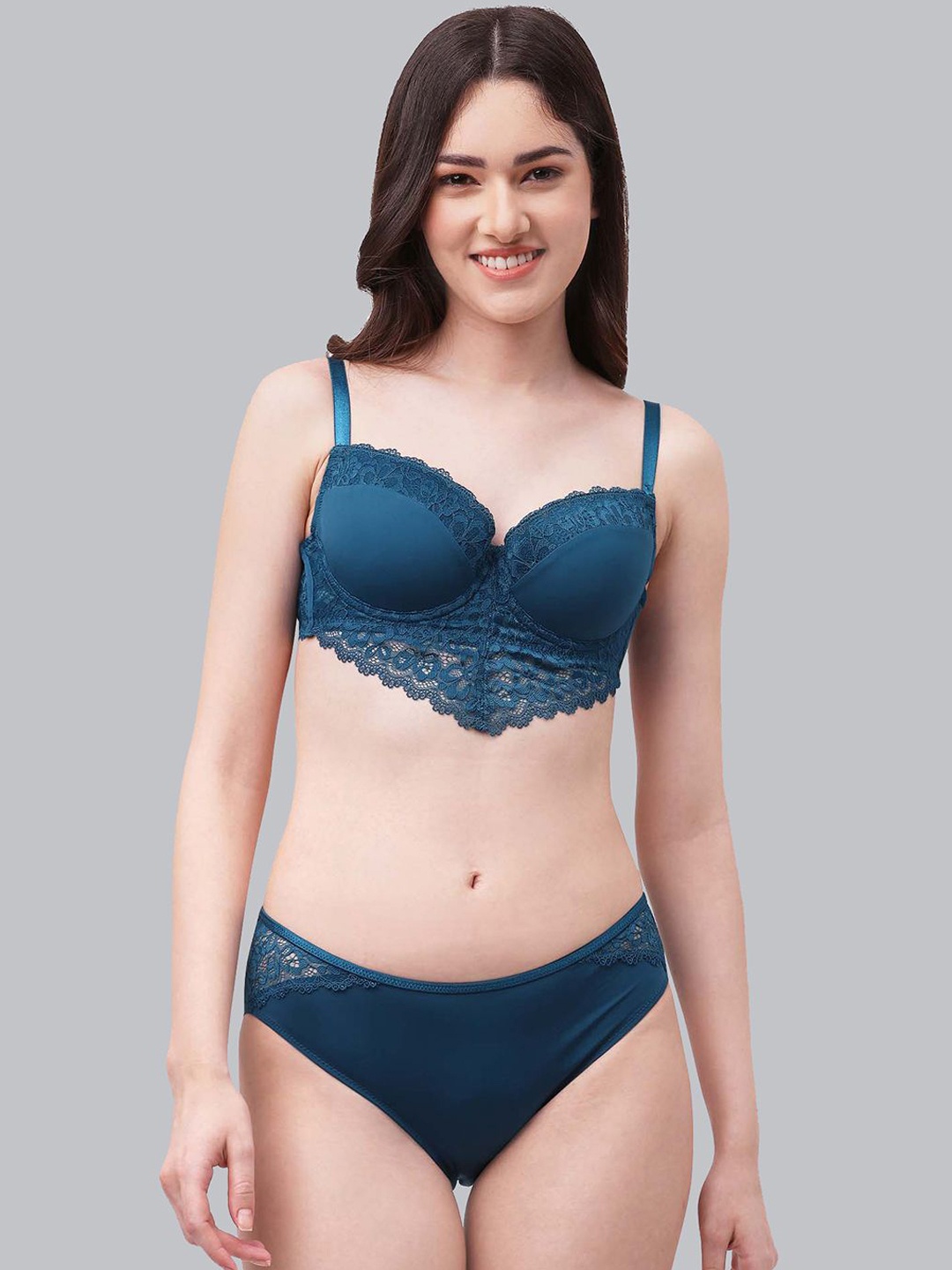 

Soie Lightly Padded Lingerie Set SET FB-546/1544MOROCCAN-BLUE_R