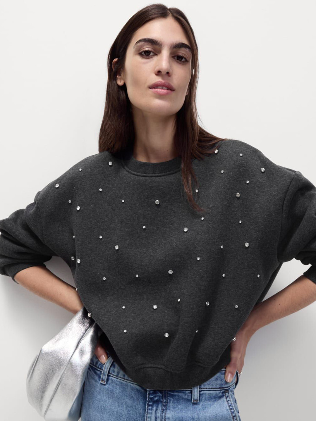 

Marks & Spencer Women Printed Sweatshirt, Grey