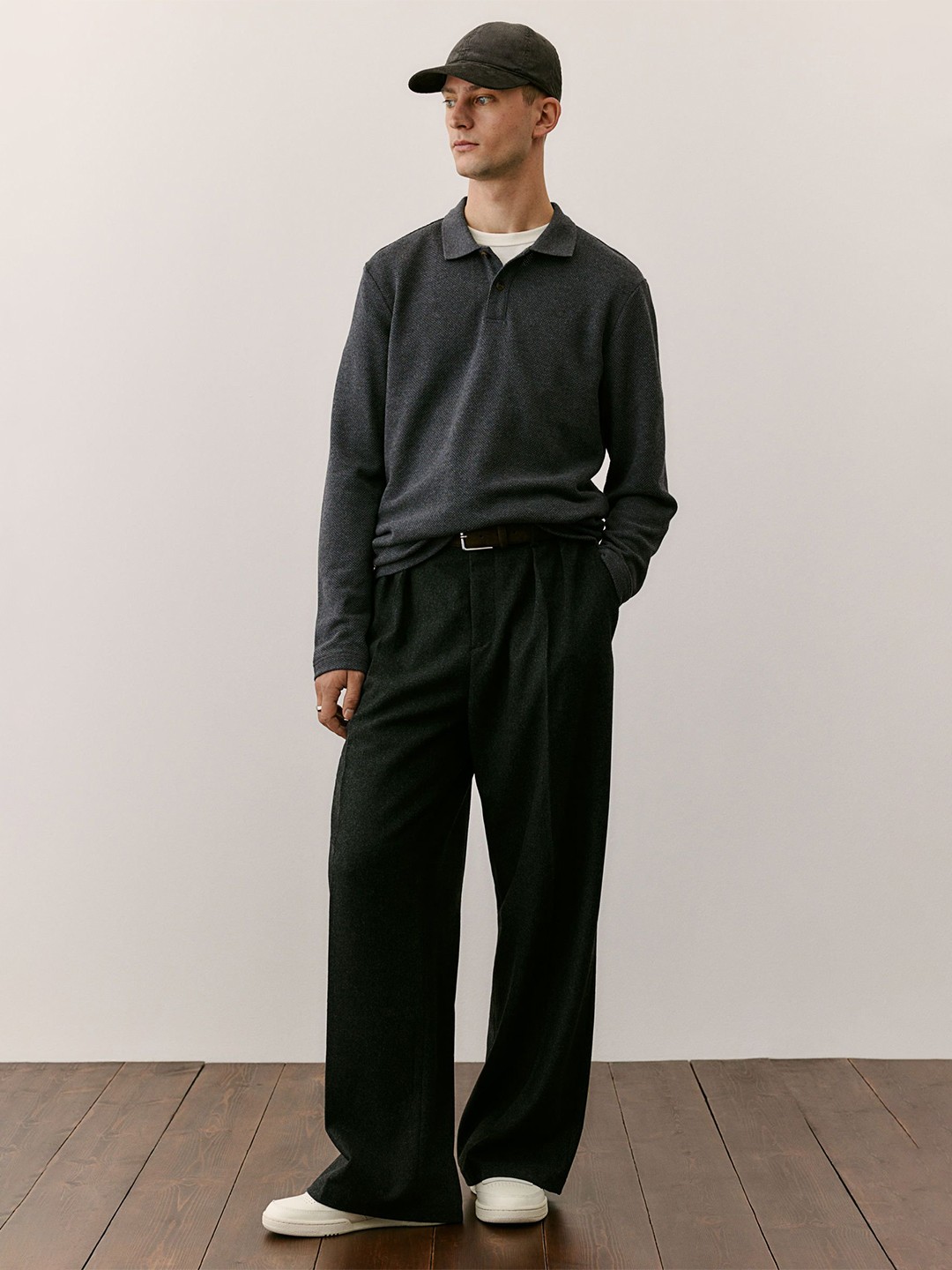 

H&M Piqu Polo Shirt, Grey
