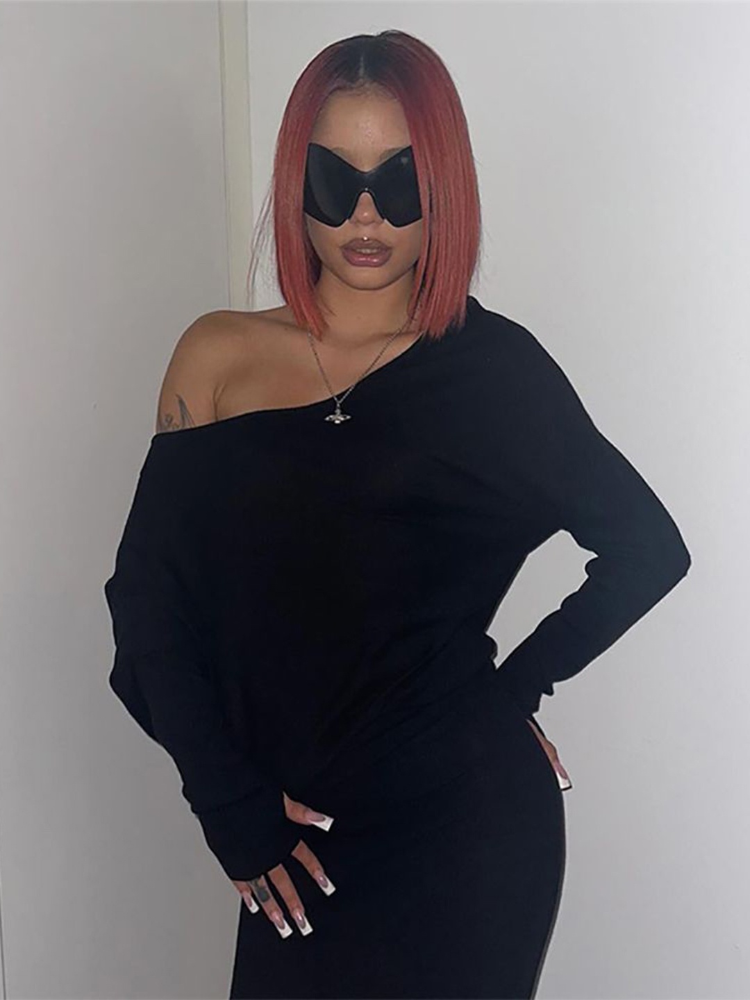

StyleCast x Revolte One Shoulder Bodycon Dress, Black