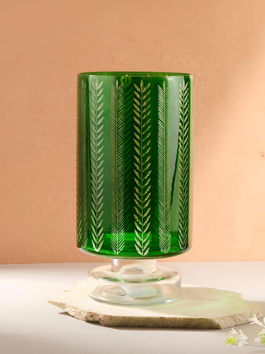 

Fabindia Green & White Candle Holder