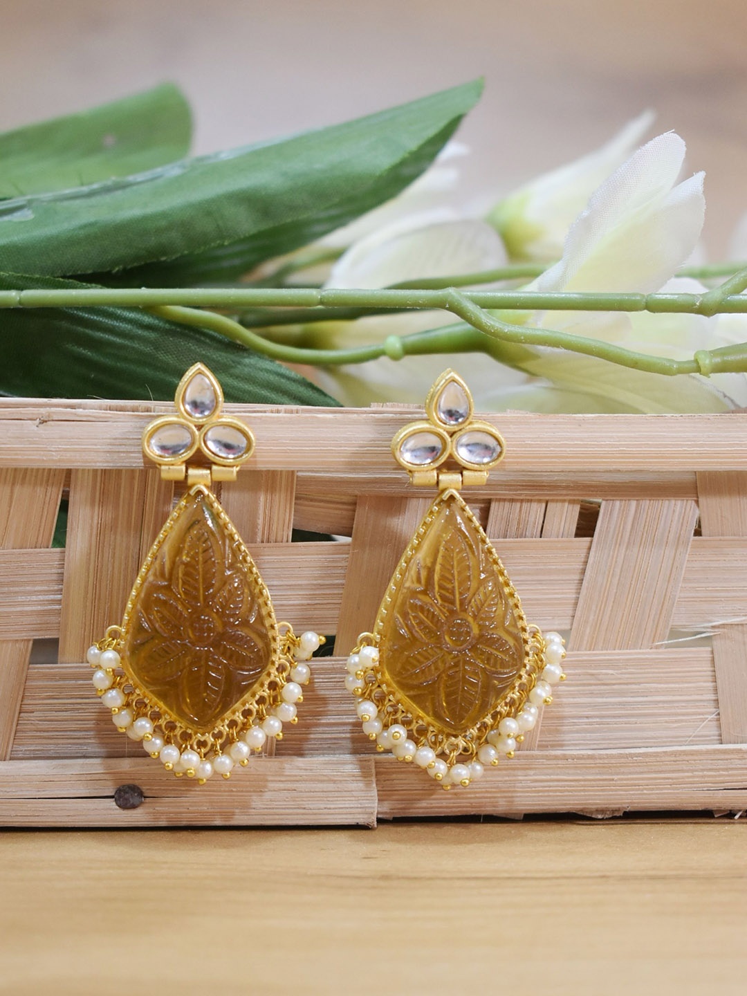 

TISHUL JEWELS Contemporary Drop Earrings, Gold