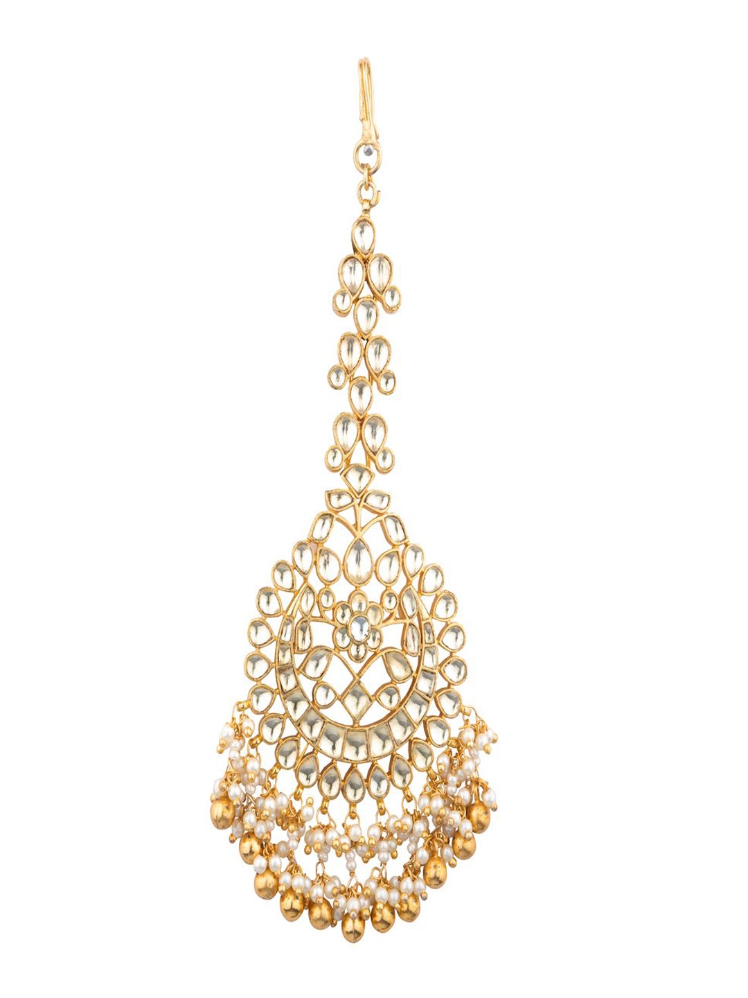 

Vivinia by Vidhi Gold-Plated Kundan Studded Maang Tikka Head Jewellery