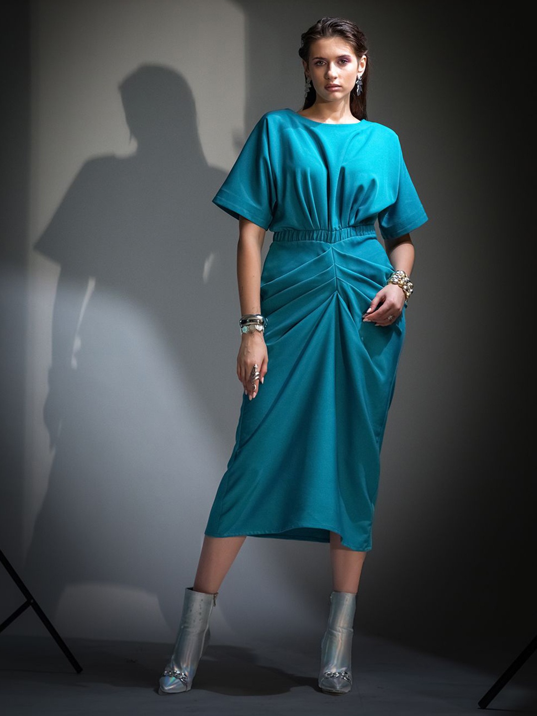 

JENI PAPO Crepe Sheath Dress, Green