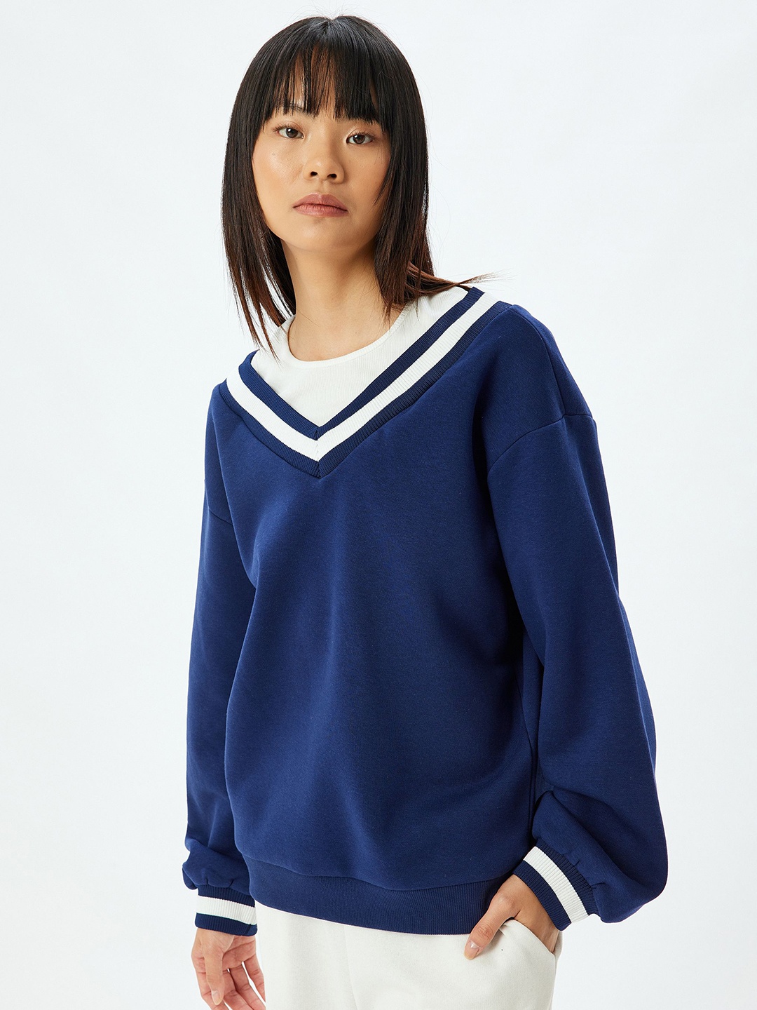 

Koton Women Sweatshirt, Navy blue