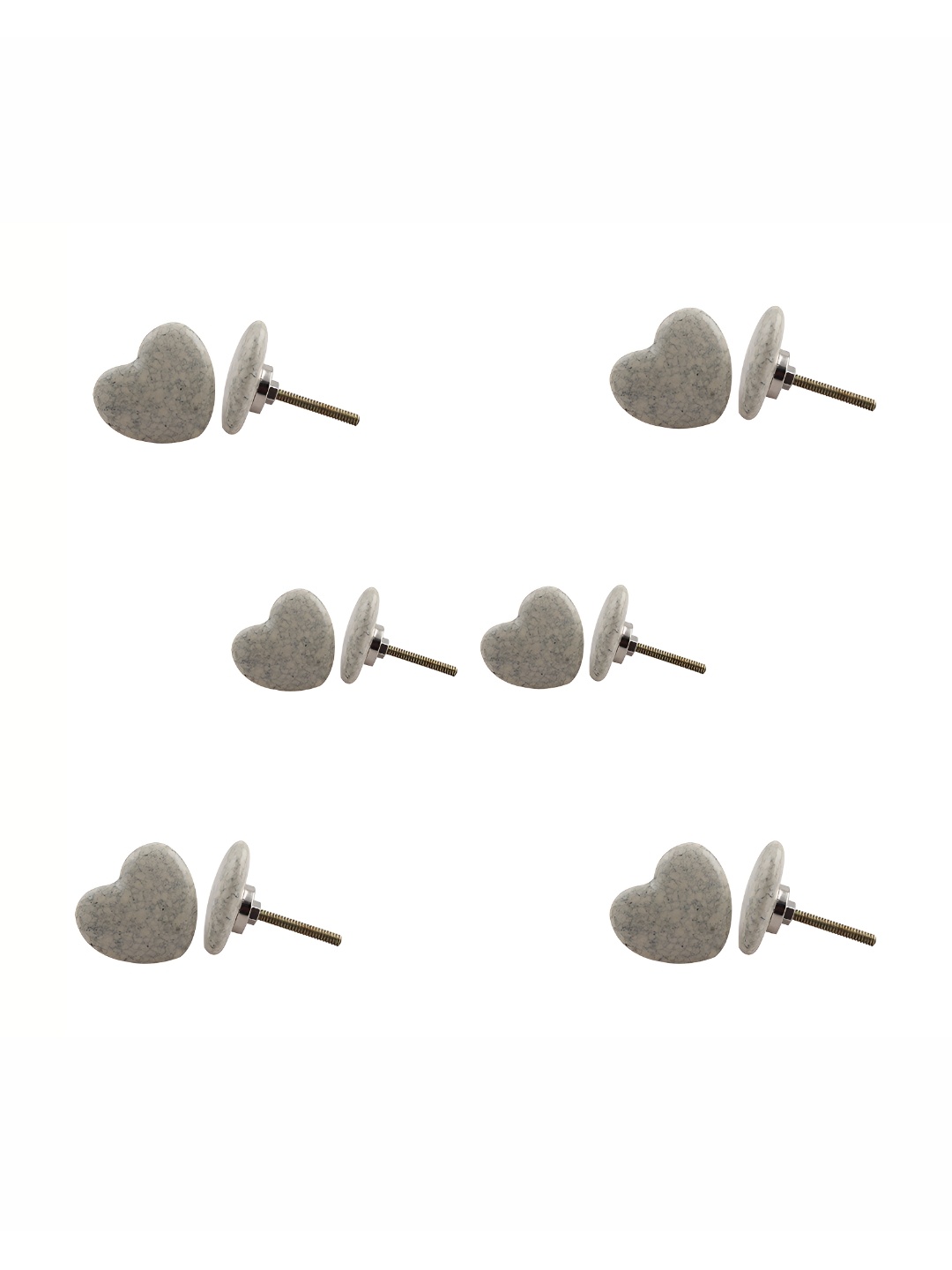 

Indianshelf 6Pcs Grey Textured Ceramic Knobs