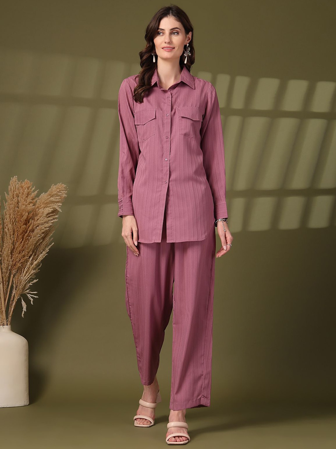 

plusS Shirt With Trousers Co-Ords, Pink