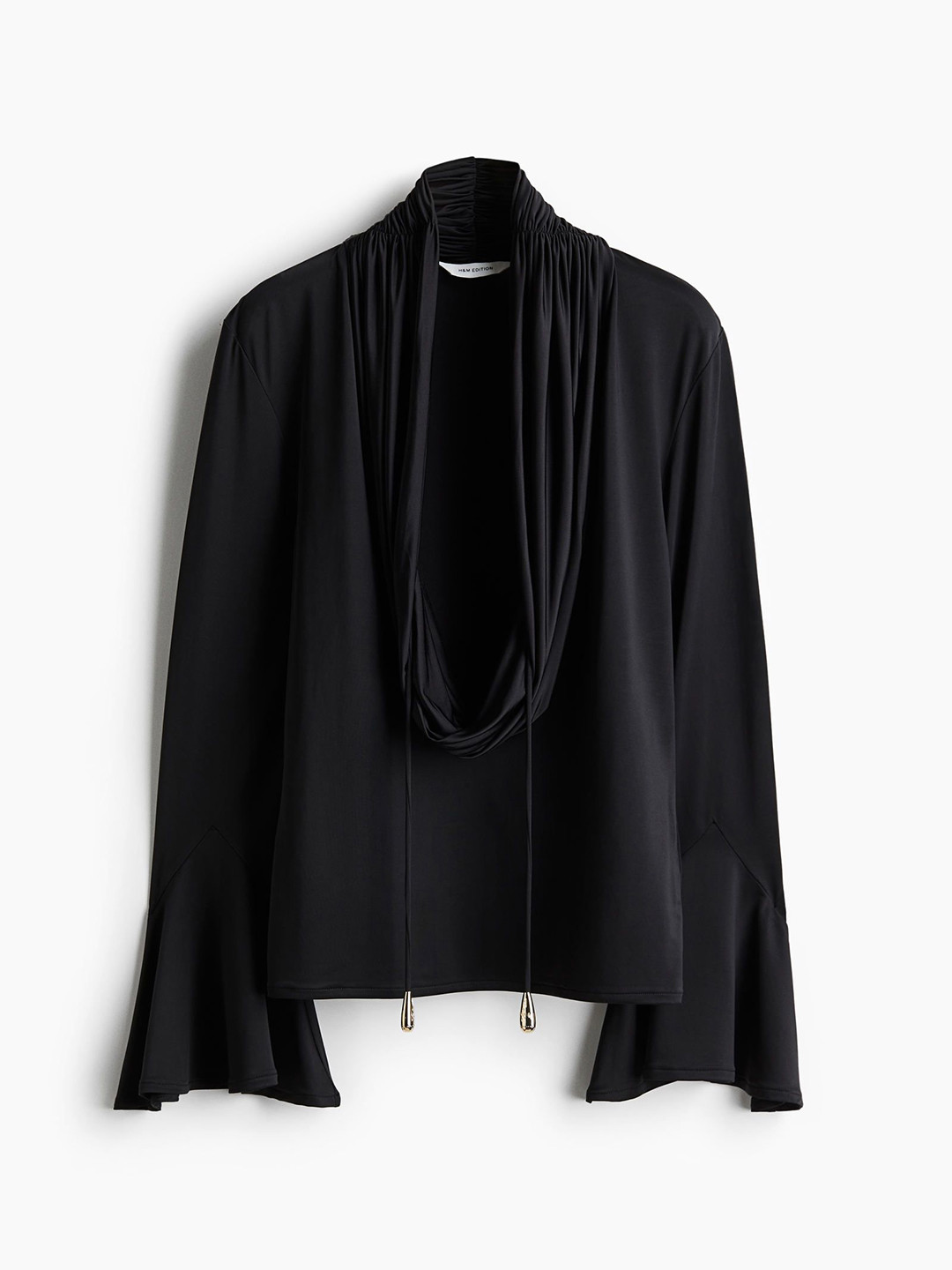 

H&M Cowl-Neck Jersey Top, Black