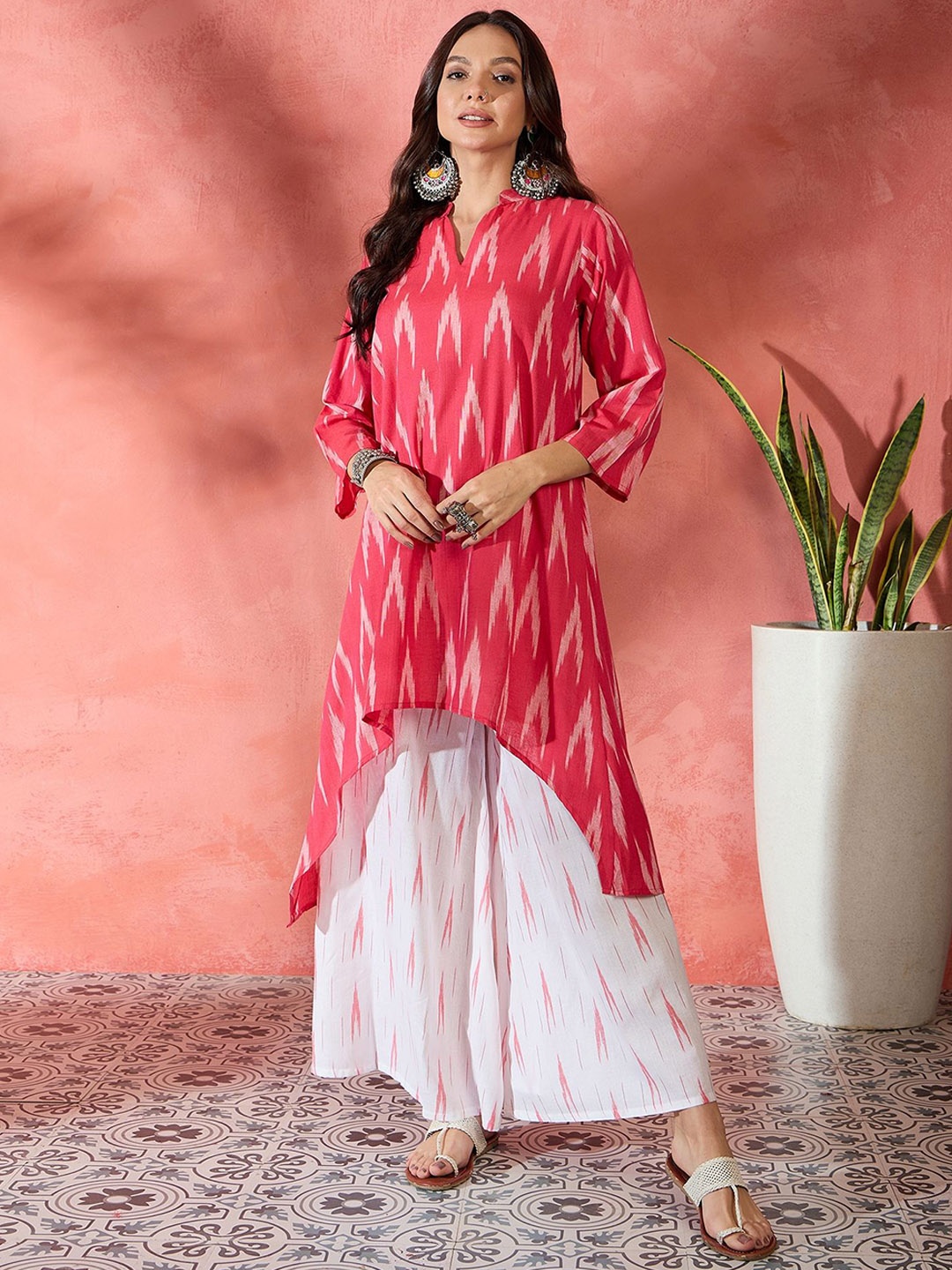 

InWeave Women Printed Regular Pure Cotton Kurta with Salwar, Red