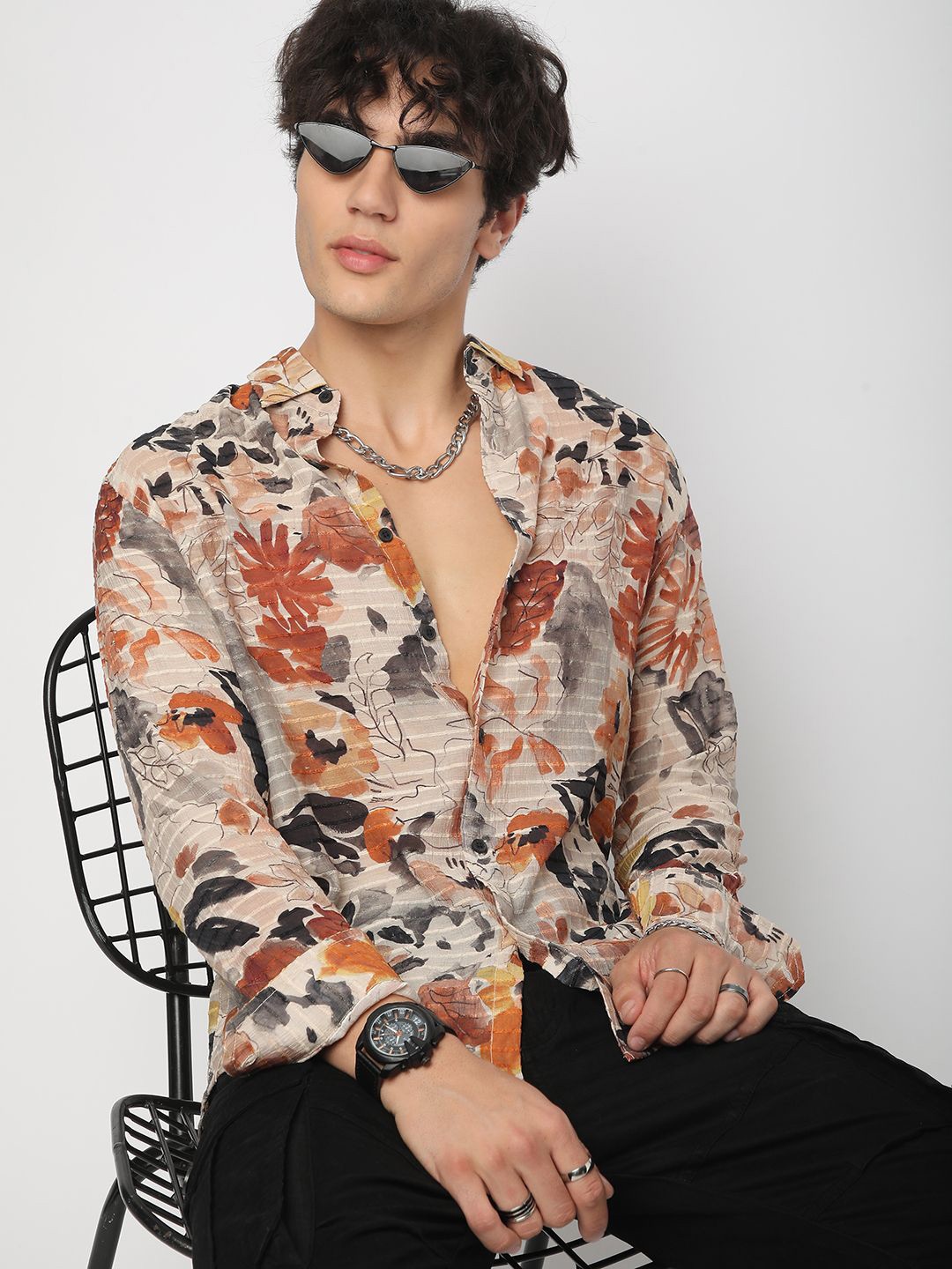 

VASTRADO Men Classic Slim Fit Floral Opaque Printed Casual Shirt, Multi