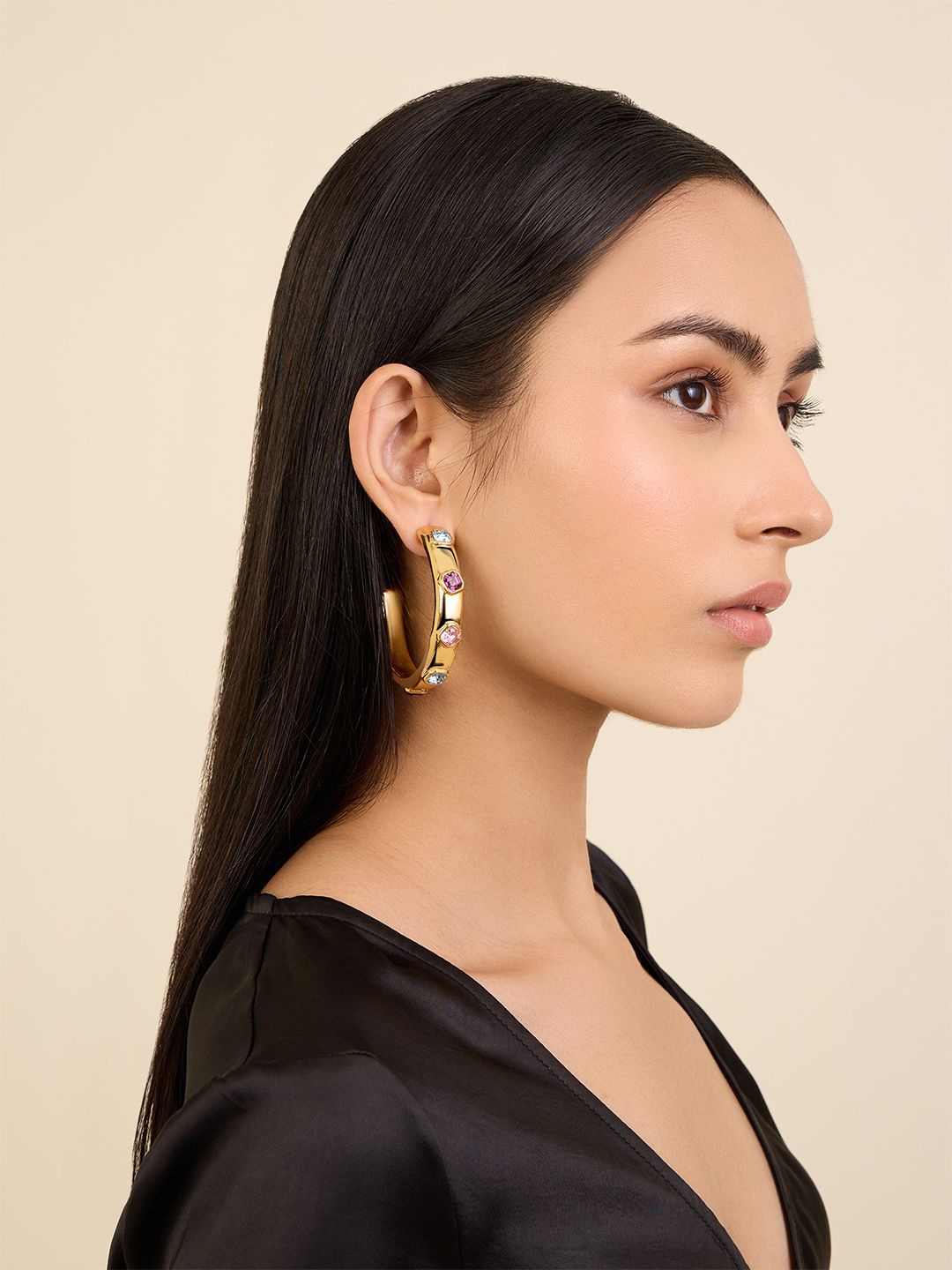 

Isharya Contemporary Hoop Earrings, Gold