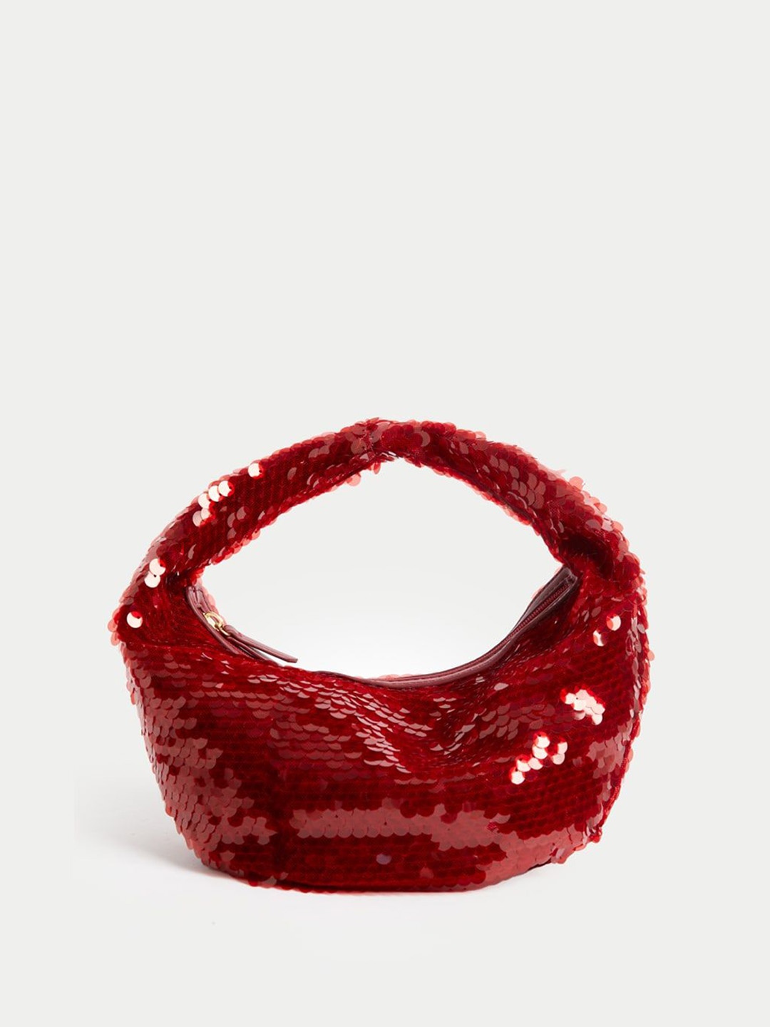 

Marks & Spencer Structured Handheld Bag with Fringed, Red