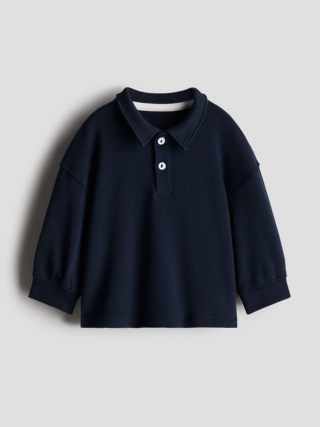 

H&M Infant Boys Long-Sleeved Polo Neck Pure Cotton Tshirt, Blue