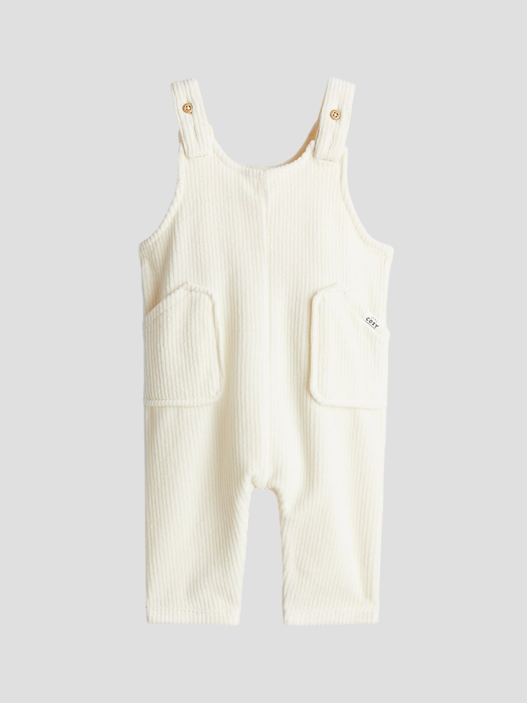 

H&M Boys Ribbed Velour Dungarees, White