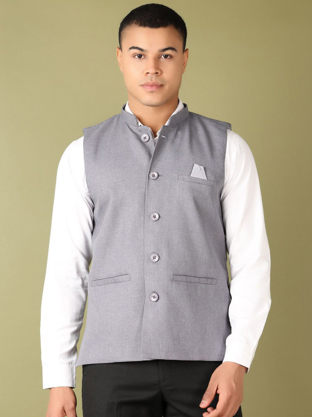 

V-Mart Woven Nehru Jacket, Grey