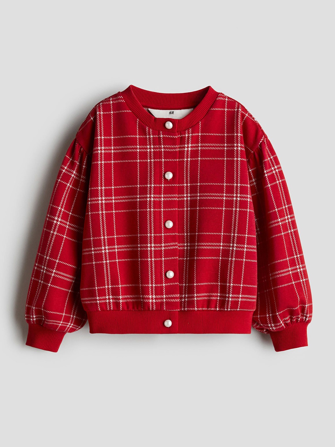 

H&M Girls Jacquard-Jersey Cardigan, Red